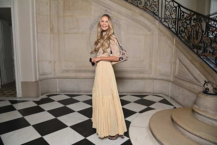 Elle Macpherson attends the Christian Dior Haute Couture Fall Winter 2022 2023 show as part of Paris Fashion Week on July 04, 2022 in Paris, France.
